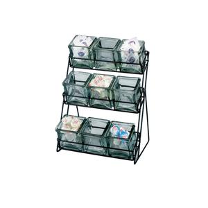 Cal-Mil 1812-13 13in x 9.5in Black Wire 3-Tier Condiment Organizer 