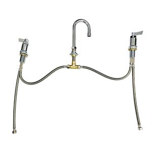 Fisher 18990 Deck Mount Brass Lavatory Faucet w/ 12" Gooseneck Spout
