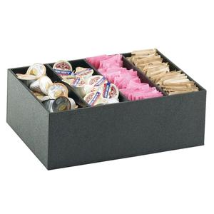 Cal-Mil 2040 Classic 11.8in x 8.4in Black Plastic Condiment Organizer 
