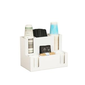 Cal-Mil 2041-15 Classic 14.5in x 8.75in White Plastic Cups/Lids Organizer 