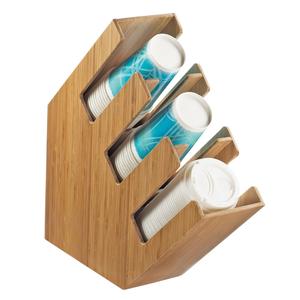 Cal-Mil 2048-3-60 Bamboo 4.5in x 17in (3) Section Cups/Lids Organizer 