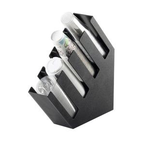 Cal-Mil 2048-4 Classic 4.5" x 19.5" Black Plastic Cups/Lid Organizer