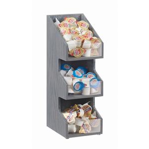 Cal-Mil 2053-83 Ashwood 5.5in x 6.5in Gray Oak Wood 3-Tier Condiment Organizer 