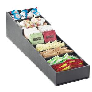 Cal-Mil 2059 Classic 6.5in x 22.75in Black Plastic Condiment Organizer 