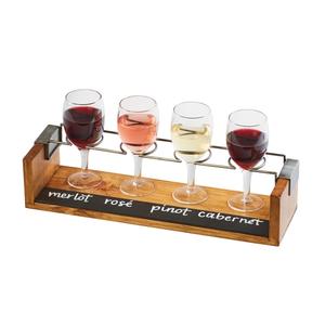 Cal-Mil 22010-99 13.5" x 4" Wooden Wine Taster Board w/ Chalkboard - 6 Each