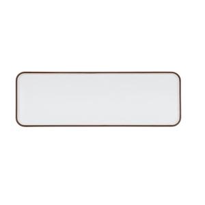 Cal-Mil 22025-618-89 Hudson 18" x 6" Ivory Melamine Low Rim Platter - 6 Each