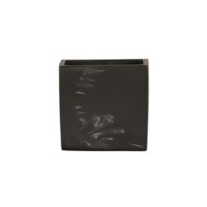 Cal-Mil 22055-4-124 4in x 4in x 4"H Square Black Marble Resin Storage Jar - 3 Each 