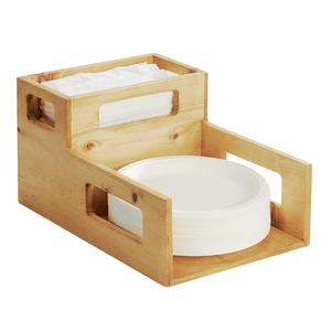 Cal-Mil 22068-99 Madera 10.25in x 15in 2-Compartment Plate & Napkin Holder 