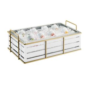 Cal-Mil 22085-12-15 Empire 22in x 13.5in Gold Wire Beverage Ice Display 