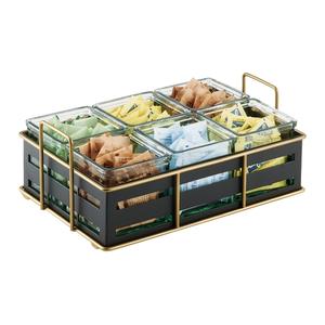 Cal-Mil 22092-90 Empire 12.5in x 8.5in x 5.25"H Gold Wire Condiment Organizer 