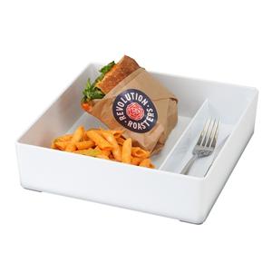 Cal-Mil 22309-15 10" x 10" x 2.75"H White Melamine Bento Box - 6 Each