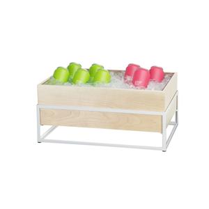 Cal-Mil 22362-12-15 Blonde 20.25in x 12.5in White Metal Beverage Ice Display 