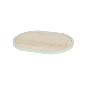 Cal-Mil 22379-1622-107 Blonde 16" x 22" Maple Oval Serving Tray w/ Matcha Rim