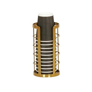 Cal-Mil 22605-130 Brooklyn 4.5in Dia. x 8.5"H Antique Brass Cup & Lid Holder 