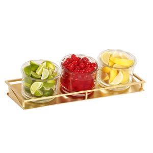 Cal-Mil 22621-5-116 Monaco 17.25" x 7.25" Shiny Gold Condiment Organizer