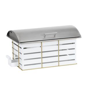 Cal-Mil 22630-15 Empire 7in x 7.25in White Chafing Dish with Lift Top Cover 