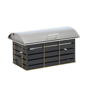 Cal-Mil 22630-90 Empire 7" x 7.25" Black Chafing Dish w/ Lift Top Cover