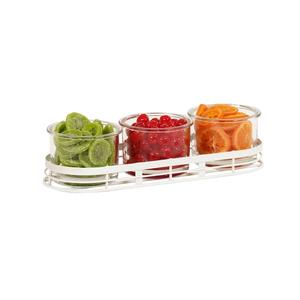 Cal-Mil 22918-4-15 Juno 16.4in x 5.9in Stainless Steel Bar Condiment Holder 