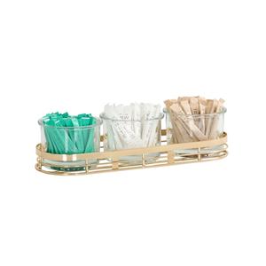 Cal-Mil 22918-5-116 Monaco 16.5in x 6in Gold Plated Condiment Organizer 