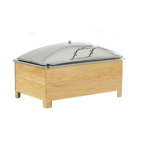 Cal-Mil 23143-21 Sydney 22in x 14in Oak Chafing Dish Stand 