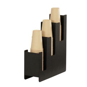 Cal-Mil 23187-13 Classic 5in x 13in 3-Tier Black Plastic Cup & Lid Organizer 