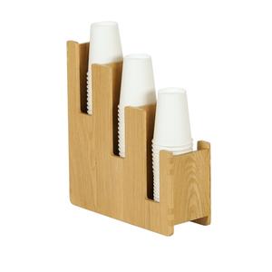 Cal-Mil 23187-21 Sydney 5in x 16in x 12"H 3-Tier Oak Cup & Lid Organizer 