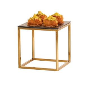 Cal-Mil 23201-10-130 10in x 10in x 10"H Square Antique Brass Tube Display Riser 