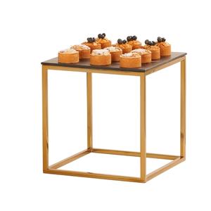 Cal-Mil 23201-12-130 12in x 12in x 12"H Square Antique Brass Tube Display Riser 