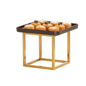 Cal-Mil 23201-8-130 8in x 8in x 8"H Square Antique Brass Tube Display Riser 