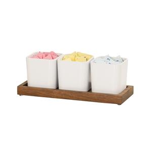 Cal-Mil 23206-78 Sydney 5" x 12.75" x 4.5"H Walnut Condiment Organizer