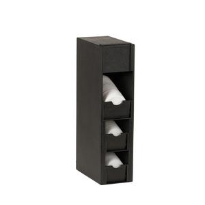 Cal-Mil 23421-13 Classic 6in x 11.5in Black Plastic 3-Section Straw Holder 