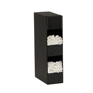 Cal-Mil 23422-13 Classic 6in x 11.5in Black Plastic 2-Section Straw Holder 