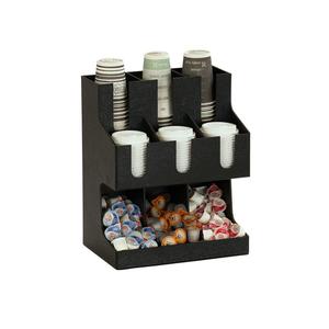 Cal-Mil 23449-13 Classic 13in x 10in x 14"H Black Plastic Cup & Lid Organizer 