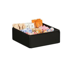 Cal-Mil 23703-13 11.75" x 11.75" x 4.5" Black Metal Condiment Organizer