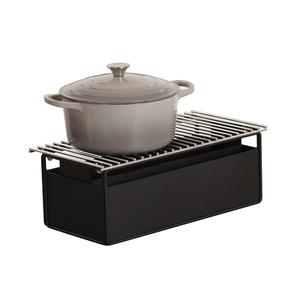 Cal-Mil 23708-13 20in x 10in x 7"H Black Metal Chafing Dish Stand 