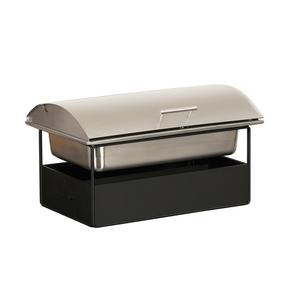 Cal-Mil 23710-13 23in x 17.5in x 13.75"H Black Metal Chafing Dish Stand 