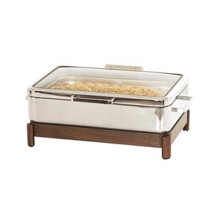 Cal-Mil 23718-78 26in x 18.5in x 10"H Walnut Induction Chafing Dish 