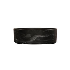 Cal-Mil 23738-10-124 10in Dia. x 3.25"H Black Marble Resin Bowl 