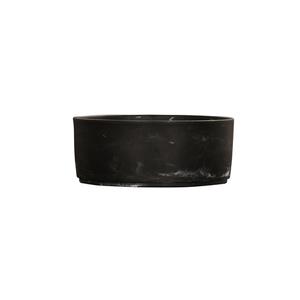 Cal-Mil 23738-8-124 8" Dia. x 3.25"H Black Marble Resin Bowl