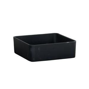 Cal-Mil 23739-10-124 10in x 10in x 3.25"H Black Marble Resin Square Bowl 