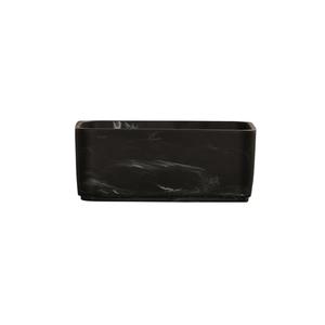 Cal-Mil 23739-8-124 8" x 8" x 3.25"H Black Marble Resin Square Bowl