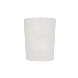 Cal-Mil 23742-5-126 4.75in Dia. x 5.75"H White Marble Resin Flatware Holder 