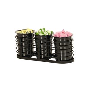 Cal-Mil 23751-3-13 Madison 12.5in x 4.5in x 9"H Black Wire Condiment Organizer 