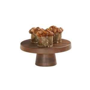 Cal-Mil 23755-104-78 10.25in Dia. x 4.25"H Walnut Melamine Display Pedestal 