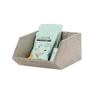 Cal-Mil 23762-14-110 Aspen 12in x 14.25in x 7in Grey-Stained Angled Wood Box 