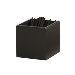 Cal-Mil 23855-13 Onyx 7" x 6" x 6"H Black Metal Flatware Holder