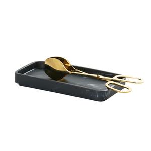 Cal-Mil 23861-124 4.25in x 8.25in x 1"H Black Swirl Resin Spoon Holder 