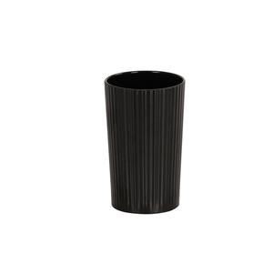 Cal-Mil 24020-4-13 3.75in Dia. x 6"H Black Melamine Ribbed Salad Crock - 6 Each 