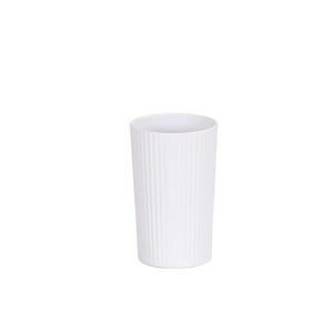 Cal-Mil 24020-4-15 3.75in Dia. x 6"H White Melamine Ribbed Salad Crock - 6 Each 