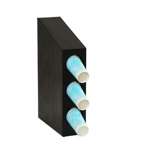 Cal-Mil 24064-3-13 5.25in x 16.5in x 22"H Black Plastic 3-Section Cup Organizer 